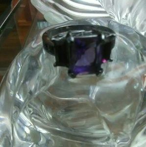 Purple Amethyst CZ Crystal Women's Ring